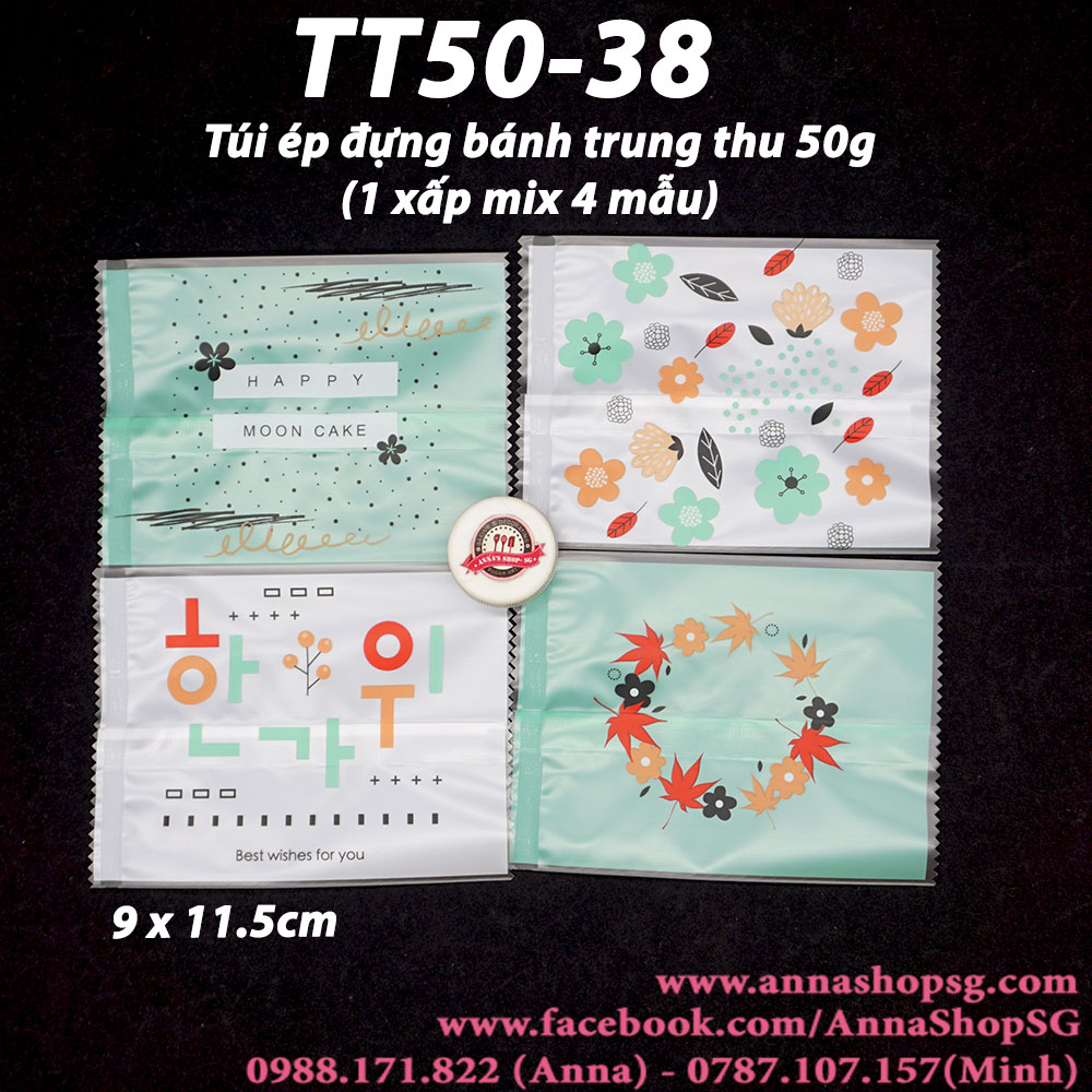 TT50-38 TÚI ÉP ĐỰNG BÁNH TT 50g LÁ PHÔNG (100c)