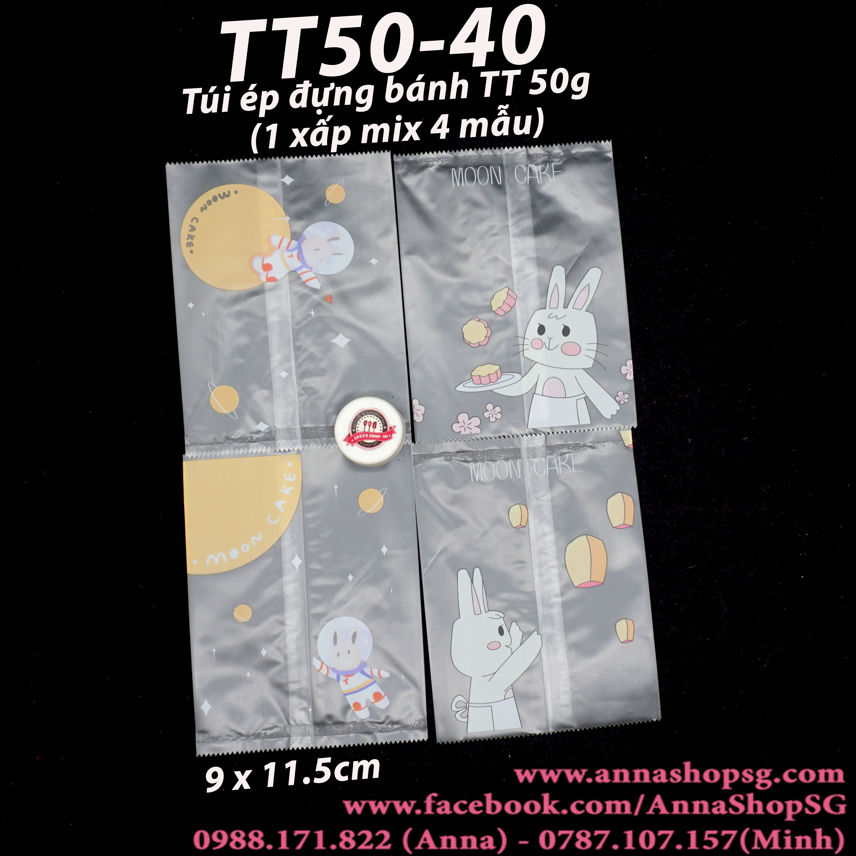 TT50-40 TÚI ÉP BÁNH TT 50g THỎ HOẠT HÌNH (100c)