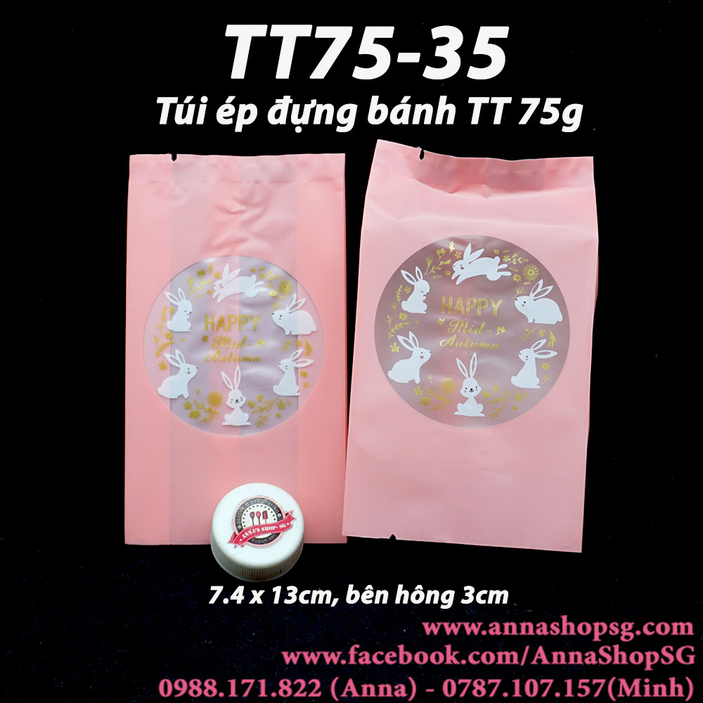 TT75-35 TÚI ÉP BÁNH 75g THỎ HỒNG (100c)