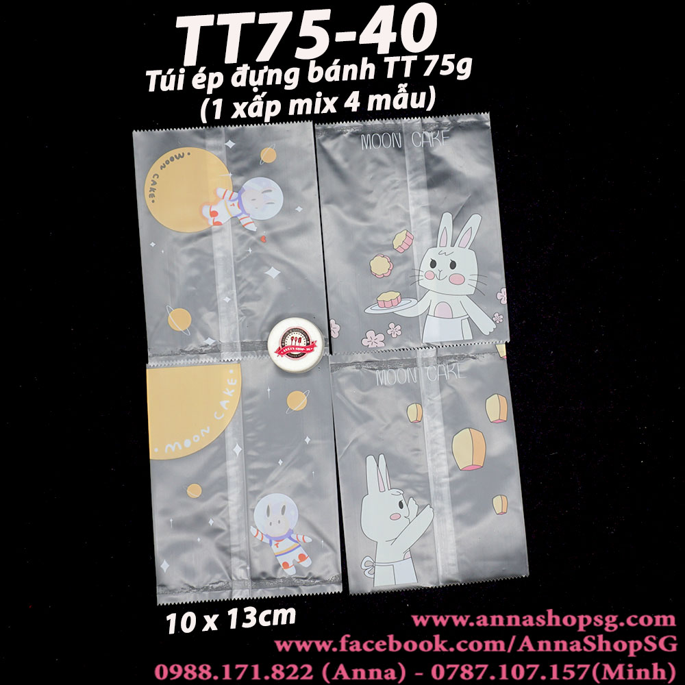 TT75-40 TÚI ÉP BÁNH TT 75g THỎ HOẠT HÌNH (100c)
