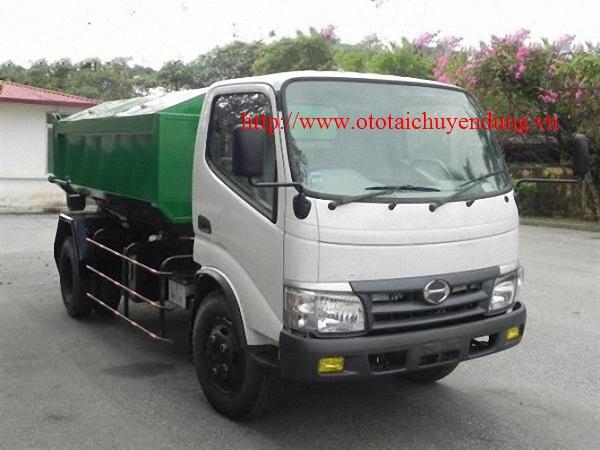 XE CHỞ RÁC THÙNG RỜI 6 KHỐI HINO