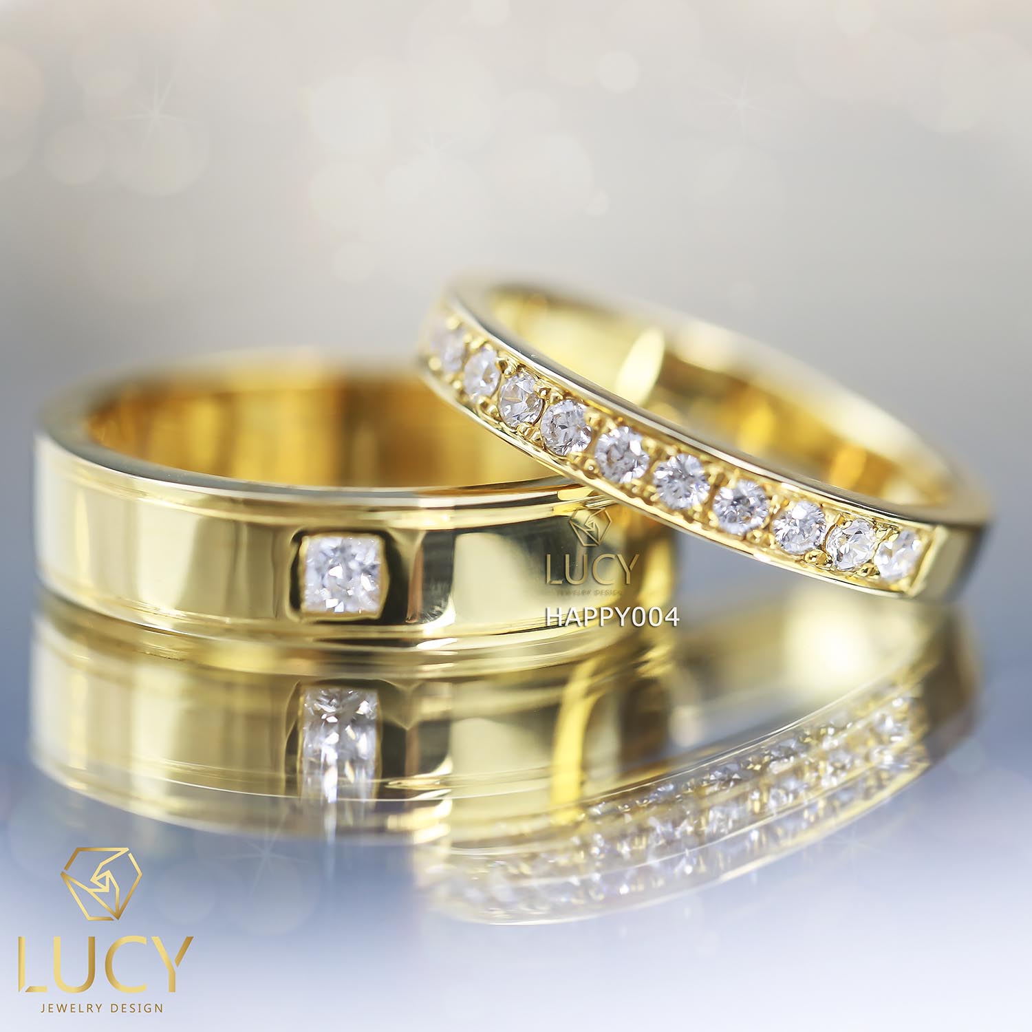 HAPPY004 Nhẫn cưới thiết kế - Lucy Jewelry