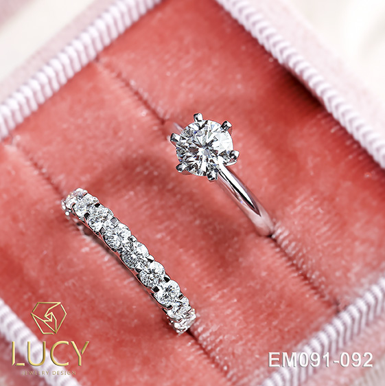EM091-092 Set nhẫn nữ, nhẫn bộ cho cô dâu - Lucy Jewelry