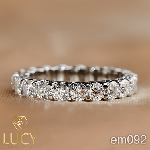 EM092 Nhẫn nữ vàng, nhẫn full đá 3mm, nhẫn nữ thiết kế - Lucy Jewelry