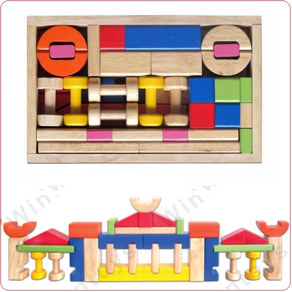 bộ xếp lâu đài Winwin toys bằng gỗ