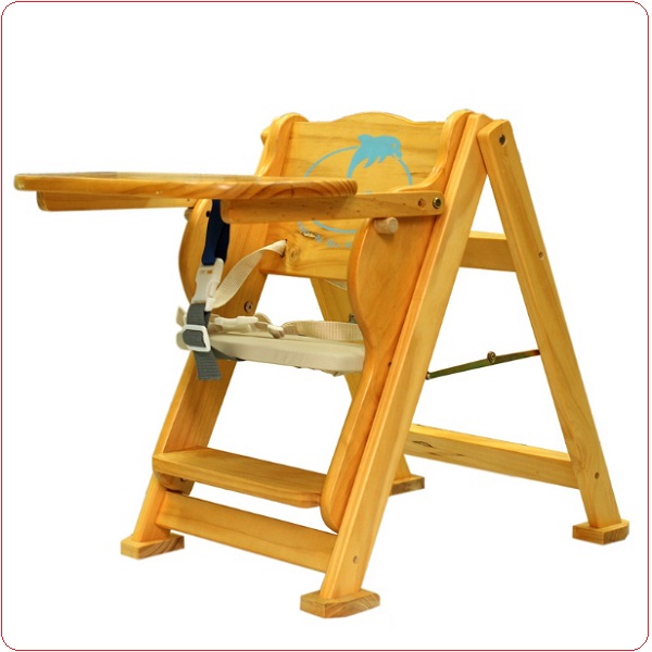 Ghế ăn dặm trẻ em bằng gỗ IQ Toys