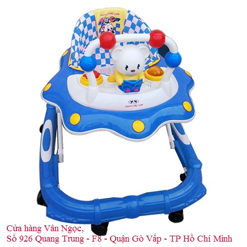 Xe tập đi em bé hình Con Mèo Kity màu xanh