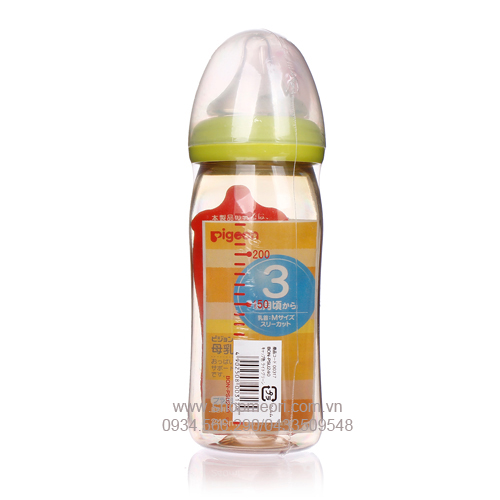 BÌNH SỮA NHỰA PIGEON CỔ RỘNG 240ML - NHẬT