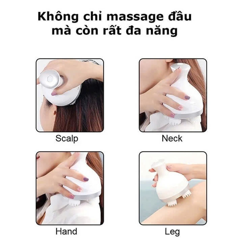 Máy massage đầu - Cổ - Mặt đa năng cầm tay 3D giảm stresss xoay đảo chiều