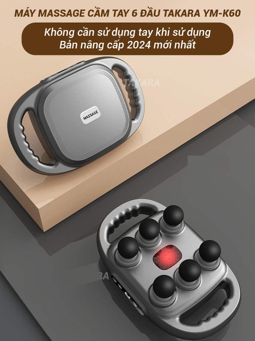 Máy massage cầm tay 6 đầu rung, máy massage toàn thân 9 chế độ mát xa Máy massage cầm tay 6 đầu rung, máy massage toàn thân 9 chế độ mát xa