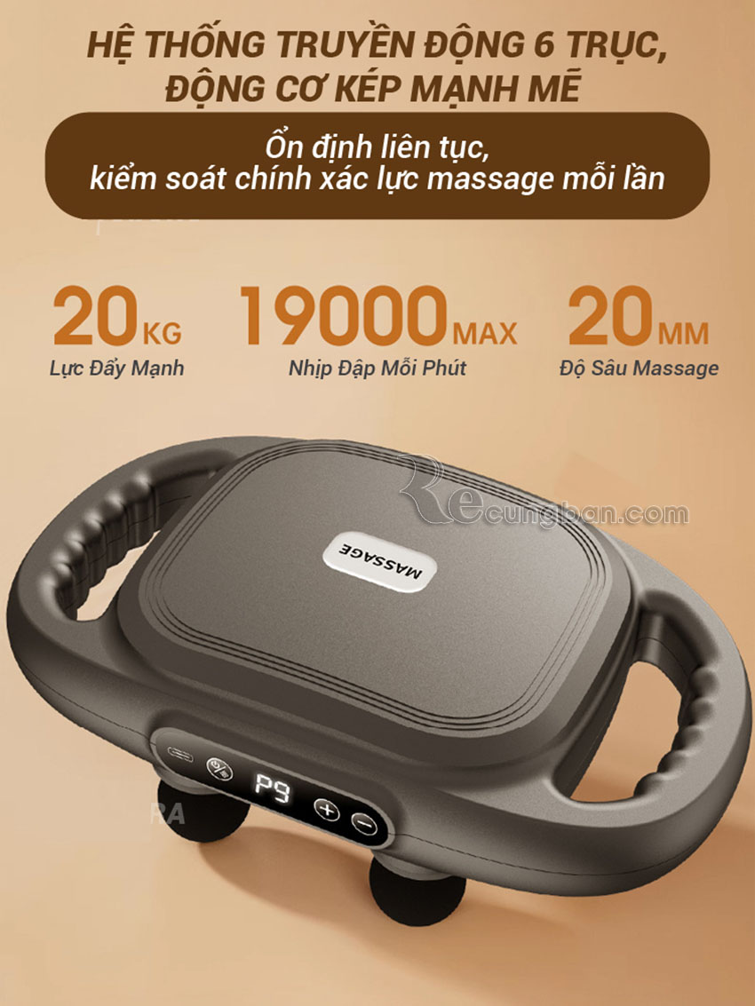 Máy massage cầm tay 6 đầu rung, máy massage toàn thân 9 chế độ mát xa Máy massage cầm tay 6 đầu rung, máy massage toàn thân 9 chế độ mát xa