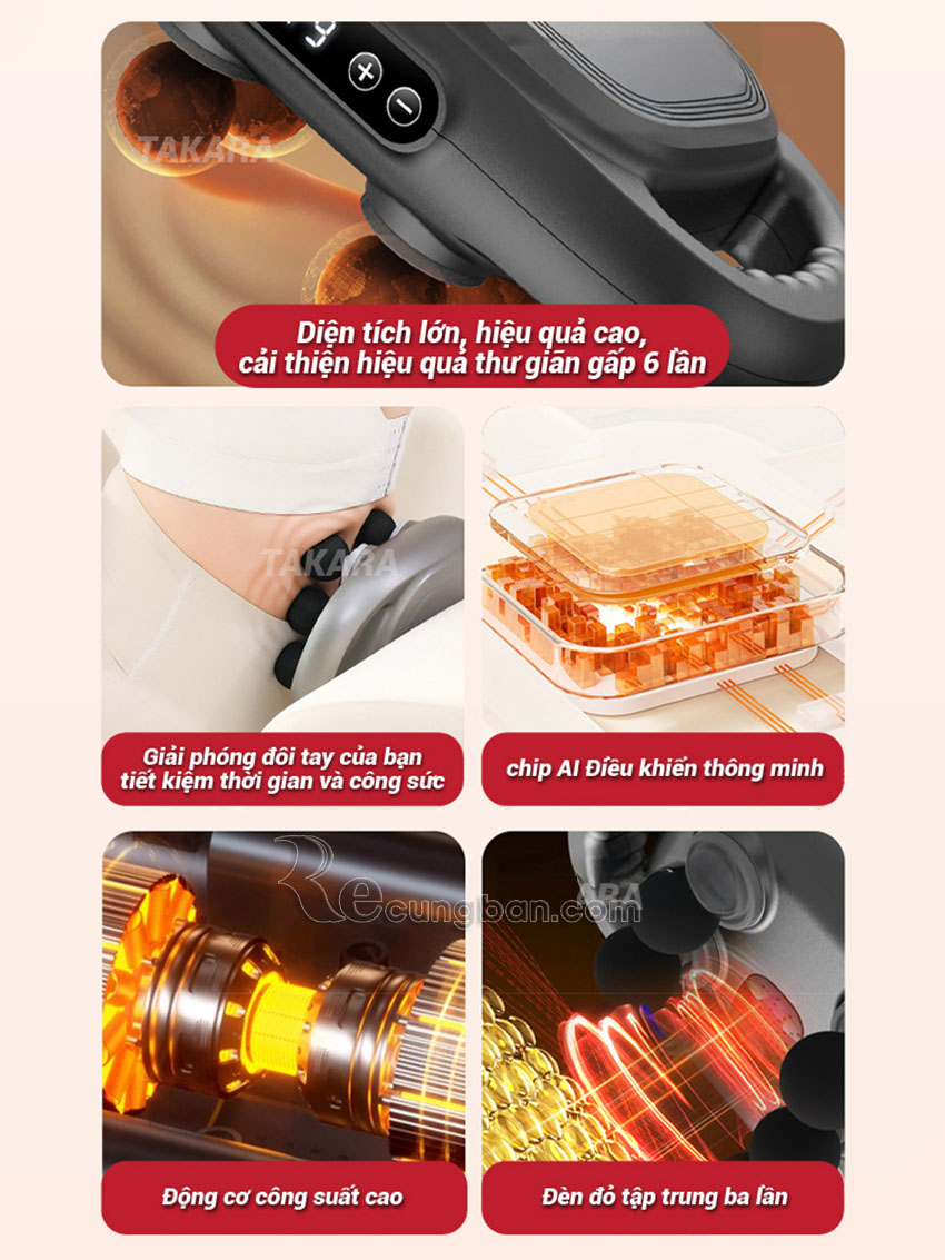 Máy massage cầm tay 6 đầu rung, máy massage toàn thân 9 chế độ mát xa Máy massage cầm tay 6 đầu rung, máy massage toàn thân 9 chế độ mát xa