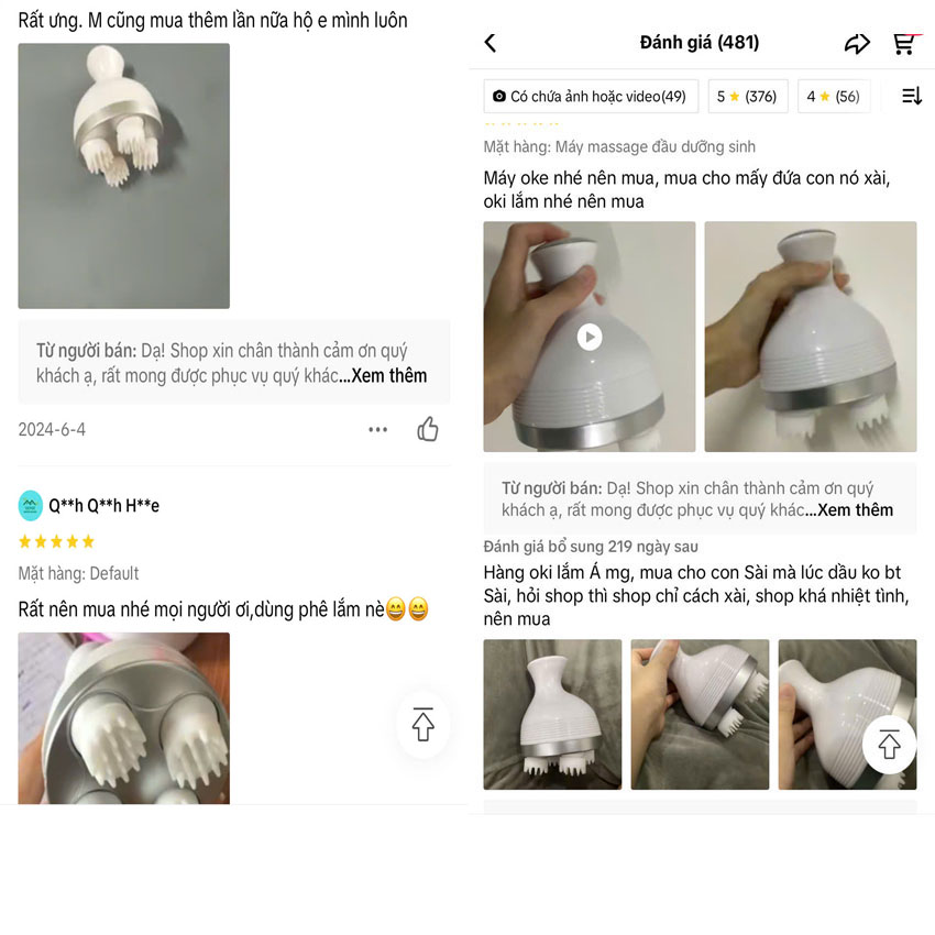 Review Máy mát xa đầu cầm tay mini