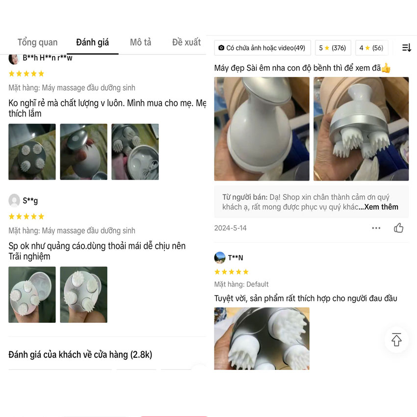 Review Máy mát xa đầu cầm tay mini