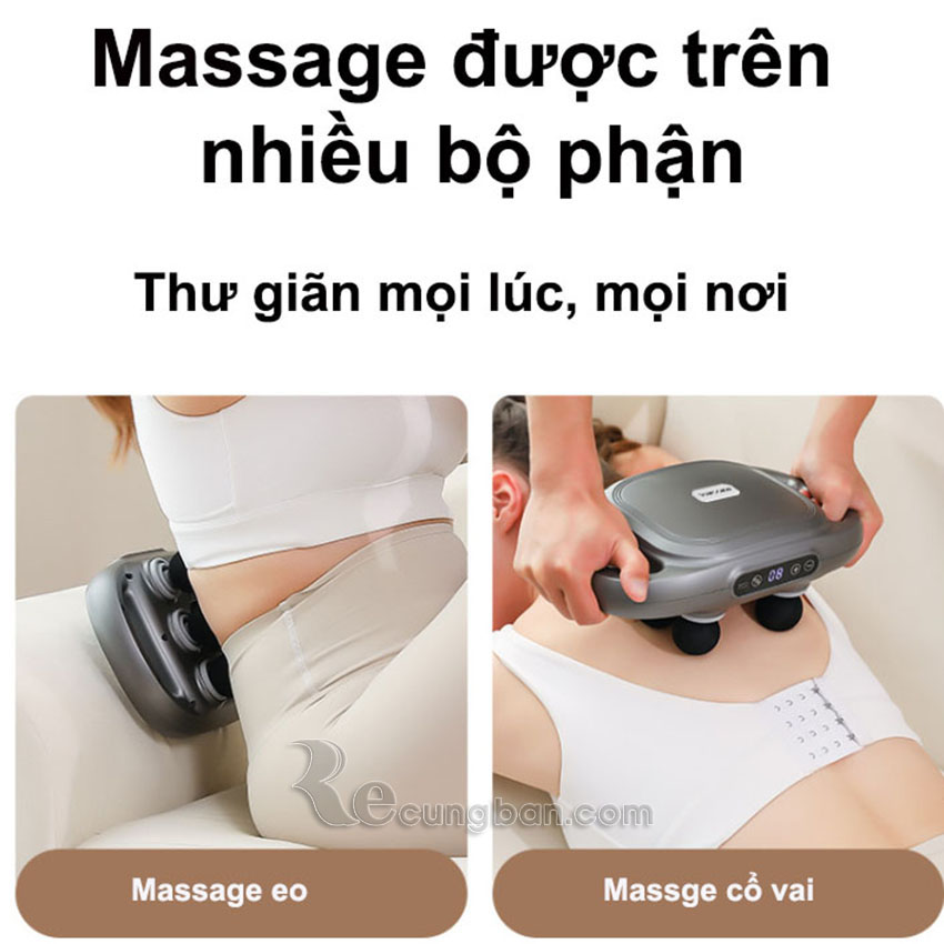 Máy massage cầm tay 6 đầu rung, máy massage toàn thân 9 chế độ mát xa Máy massage cầm tay 6 đầu rung, máy massage toàn thân 9 chế độ mát xa