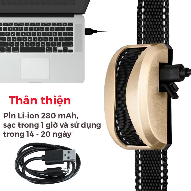 Vòng đeo cổ chó chống sủa Casfuy 7 cấp độ