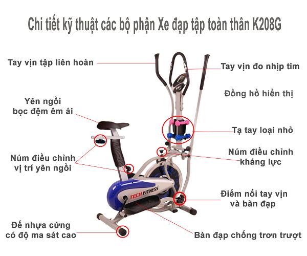 Xe đạp tập thể dục đa năng K208G