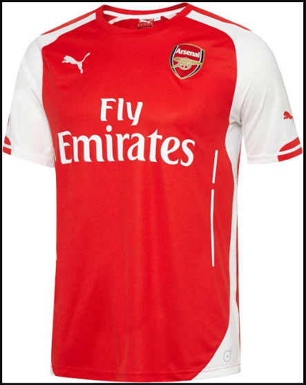 Áo bóng đá Arsenal sân nhà 2014-2015