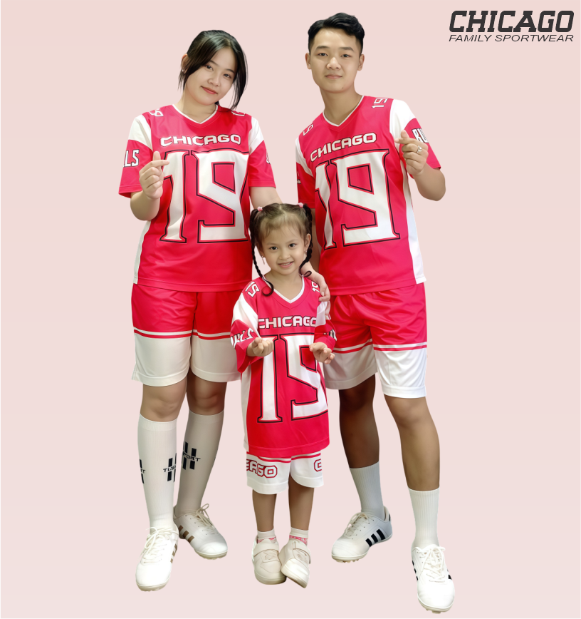BỘ ĐỒ THỂ THAO GIA ĐÌNH-GĐ4 CHICAGO HỒNG