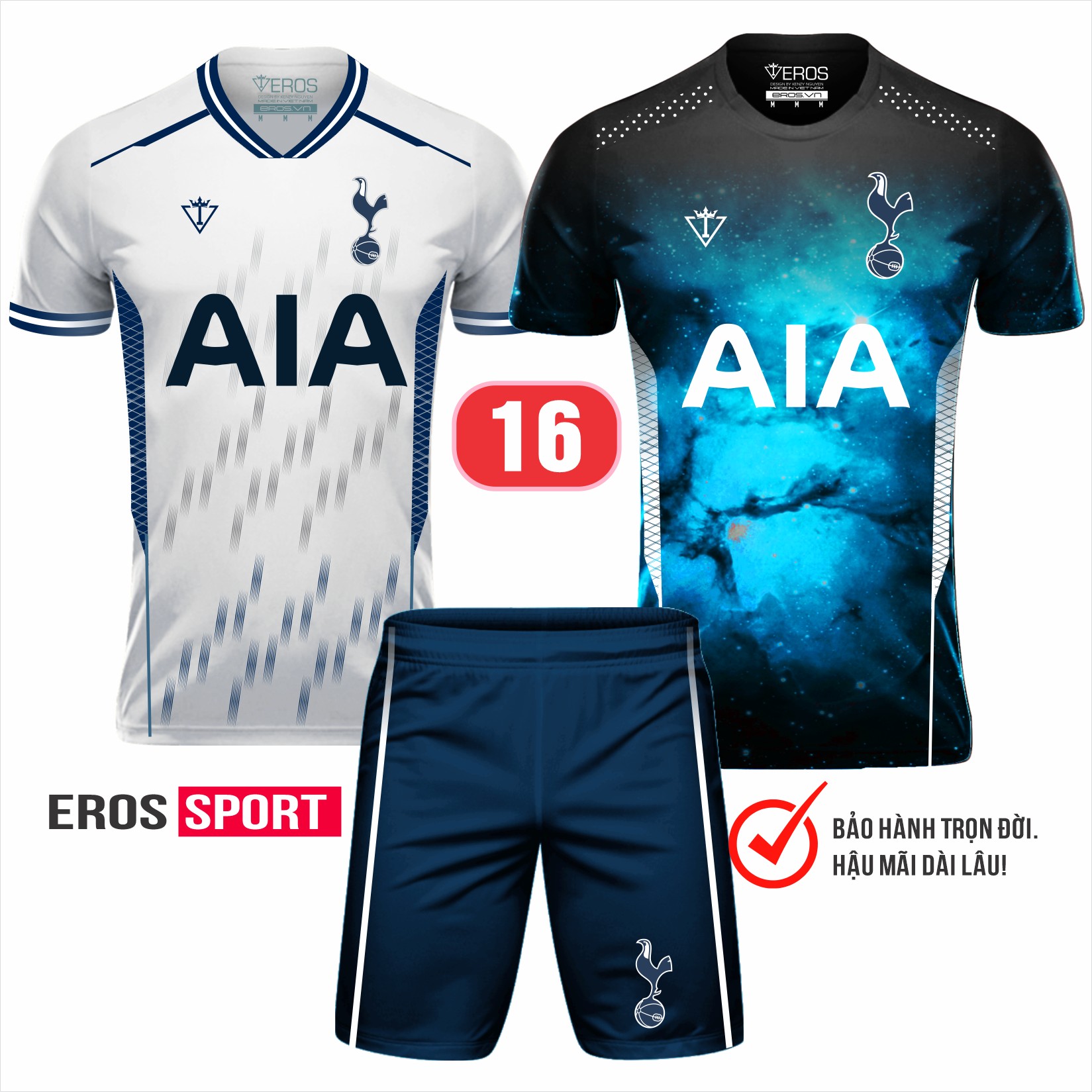 COMBO Quần áo bóng đá TOTTENHAM T17 Trắng - Galaxy_ MÃ 16