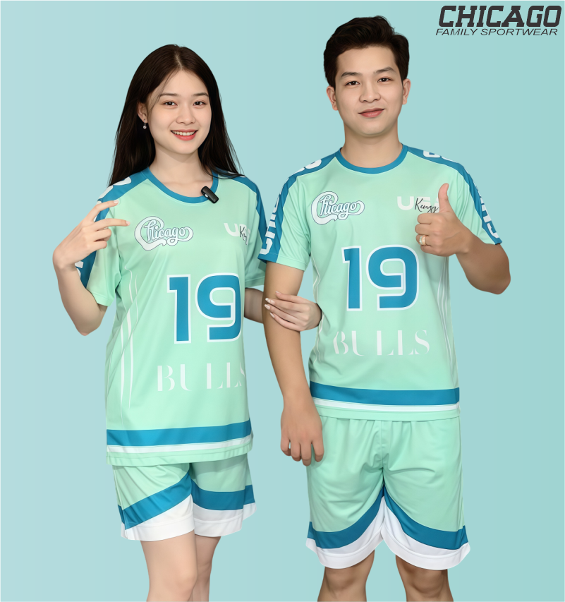 BỘ ĐỒ THỂ THAO GIA ĐÌNH-GĐ6 CHICAGO XANH NGỌC