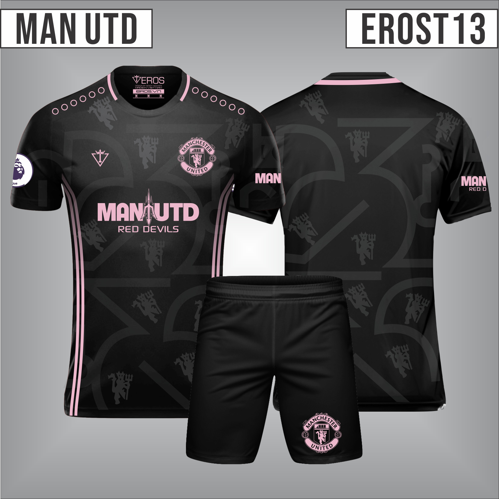 ÁO CLB MANCHESTER UNITED T13 ĐEN