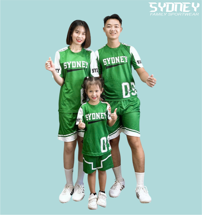 BỘ ĐỒ THỂ THAO GIA ĐÌNH-GĐ8 SYDNEY XANH LÁ