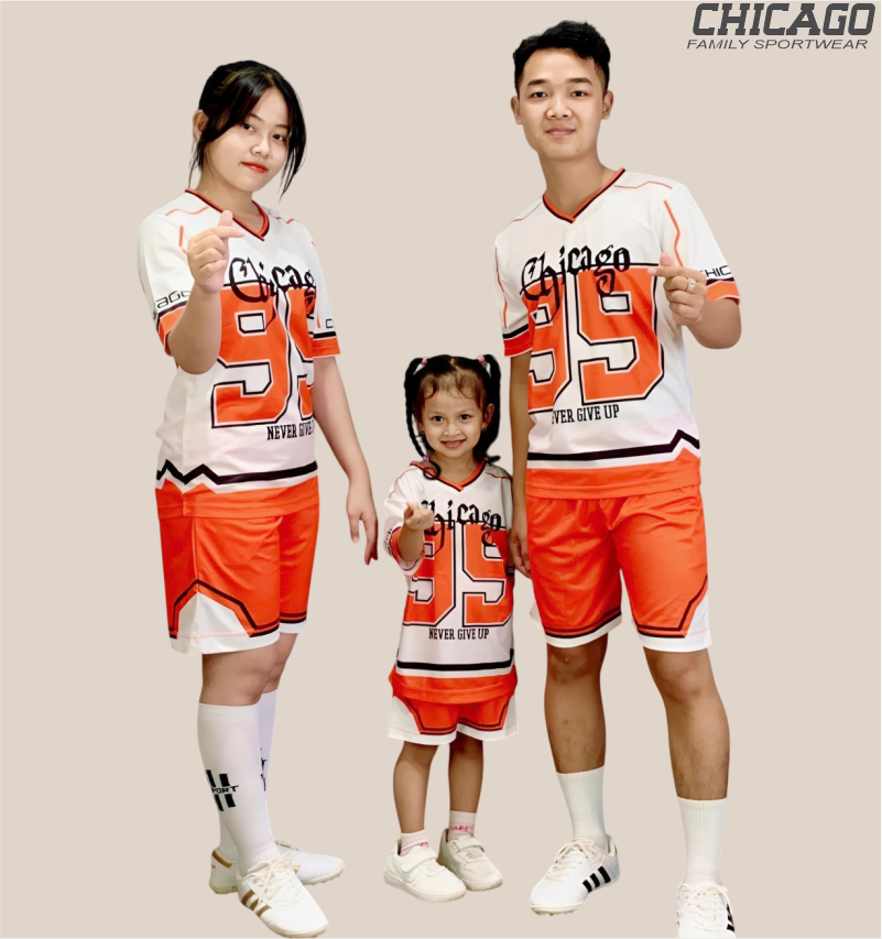 BỘ ĐỒ THỂ THAO GIA ĐÌNH-GĐ9 CHICAGO TRẮNG