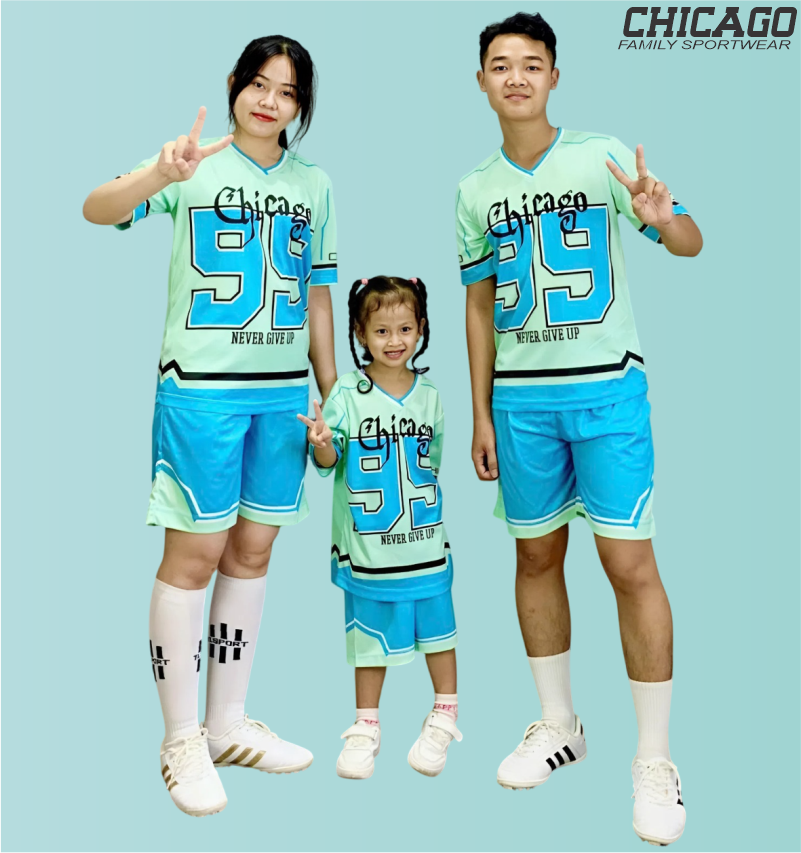 BỘ ĐỒ THỂ THAO GIA ĐÌNH-GĐ9 CHICAGO XANH