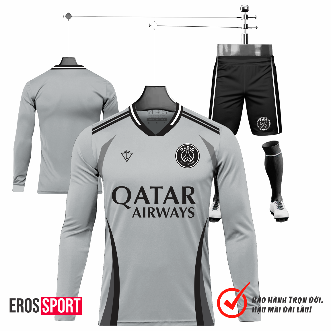 QUẦN ÁO BÓNG ĐÁ ( TAY DÀI ) PARIS SAINT-GERMAIN ĐEN - D5