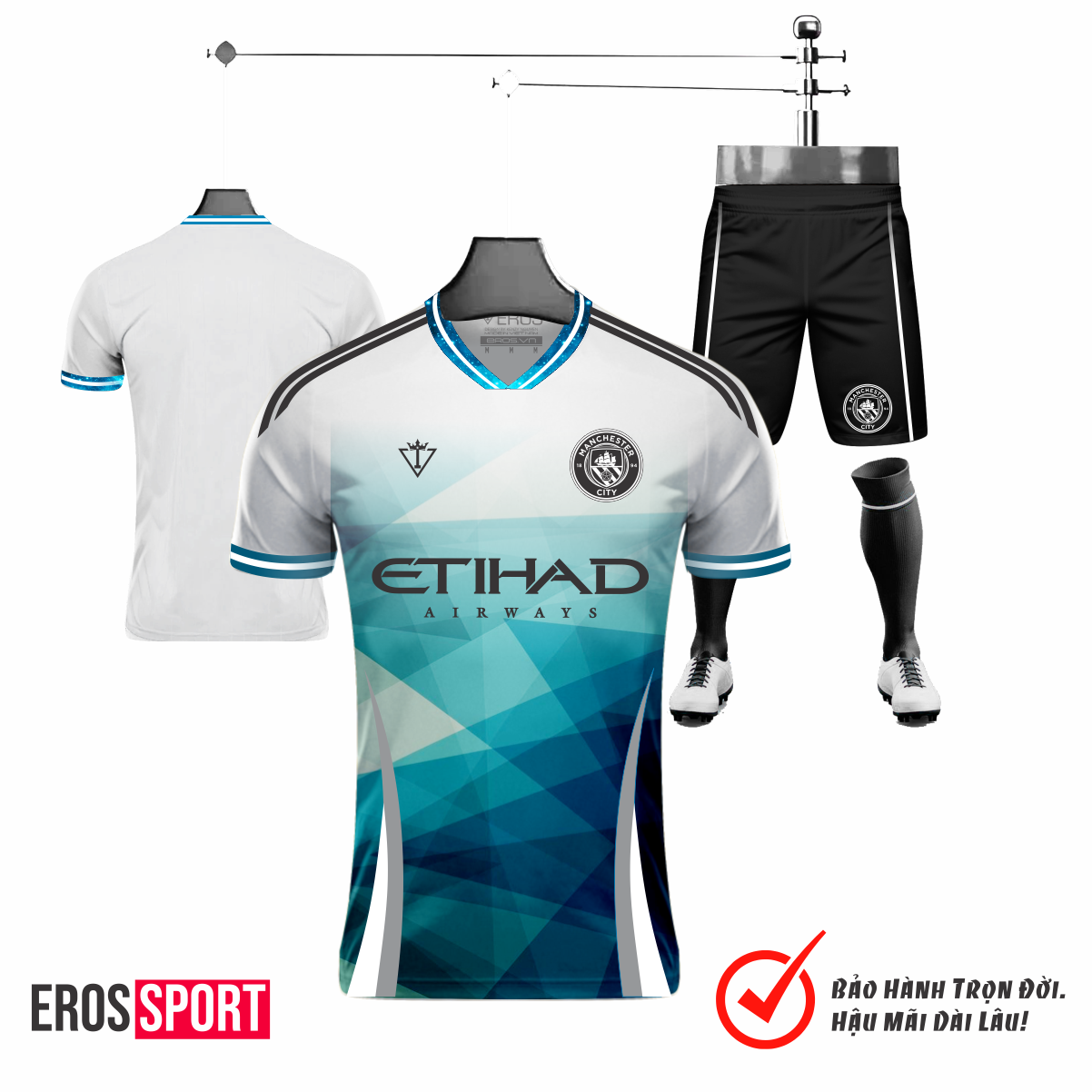 BỘ QUẦN ÁO BÓNG ĐÁ MANCHESTER CITY TL01-TRẮNG