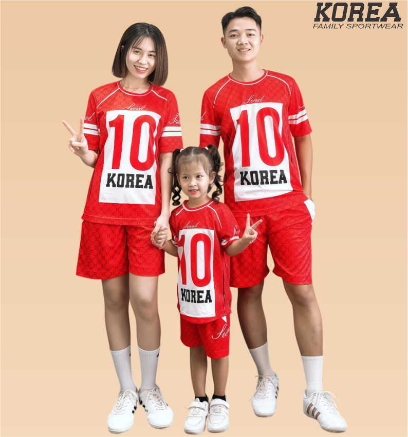 BỘ ĐỒ THỂ THAO GIA ĐÌNH-GĐ7 SEOUL ĐỎ
