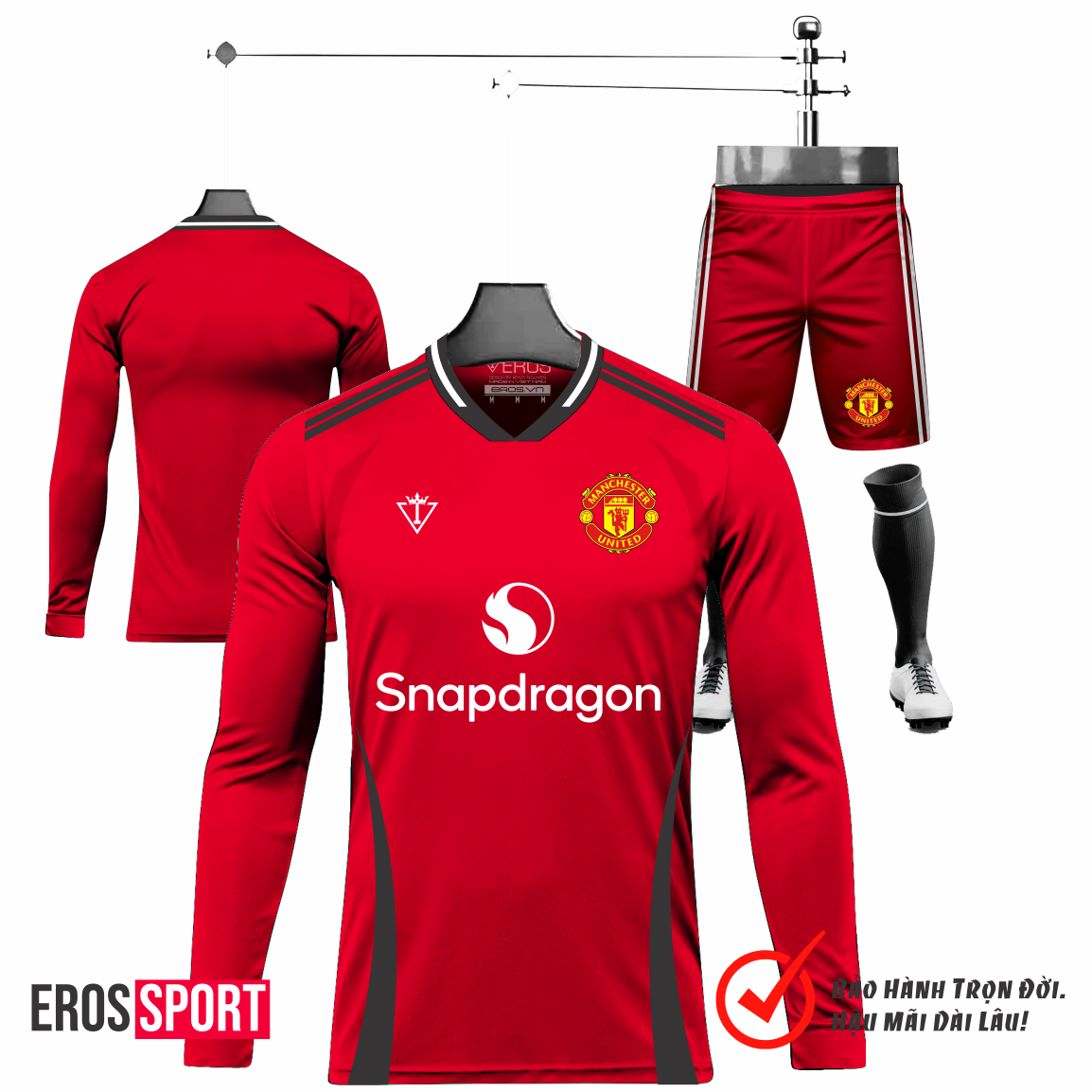 QUẦN ÁO BÓNG ĐÁ ( TAY DÀI ) MANCHESTER UNITED ĐỎ - D5