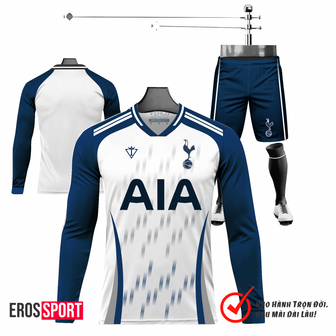 QUẦN ÁO BÓNG ĐÁ ( TAY DÀI ) TOTTENHAM XANH - D5