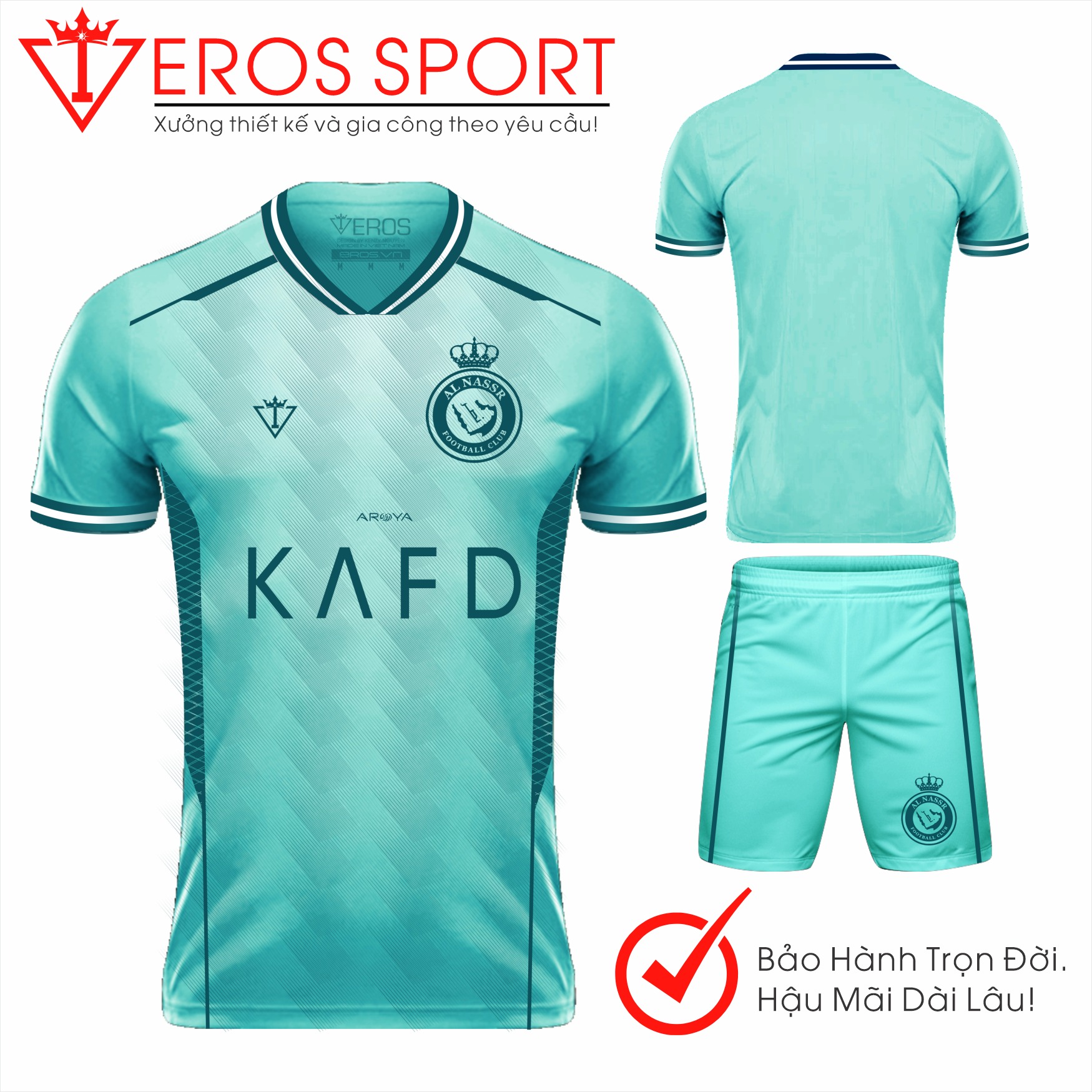 QUẦN ÁO BÓNG ĐÁ AL NASSR NGỌC - T17