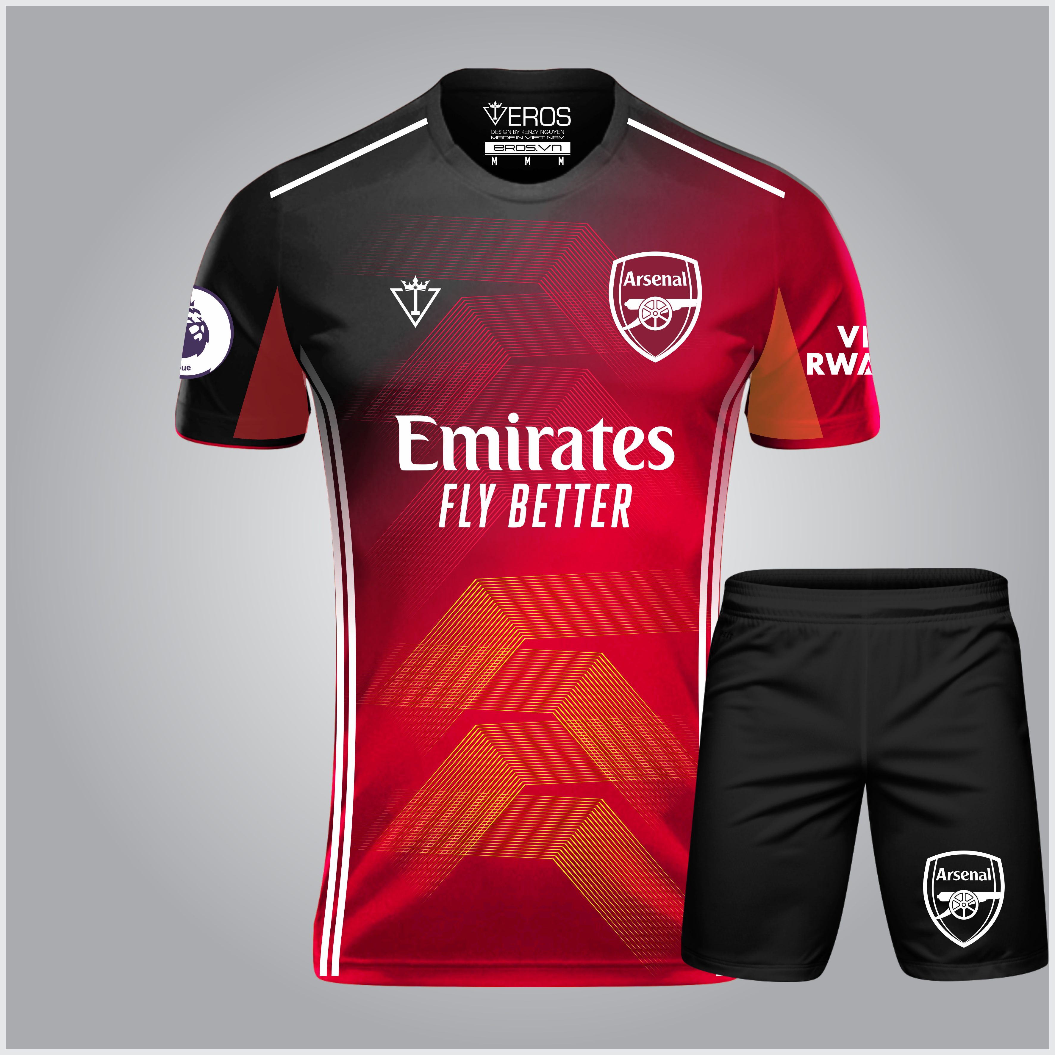QUẦN ÁO BÓNG ĐÁ ARSENAL ĐỎ ĐEN
