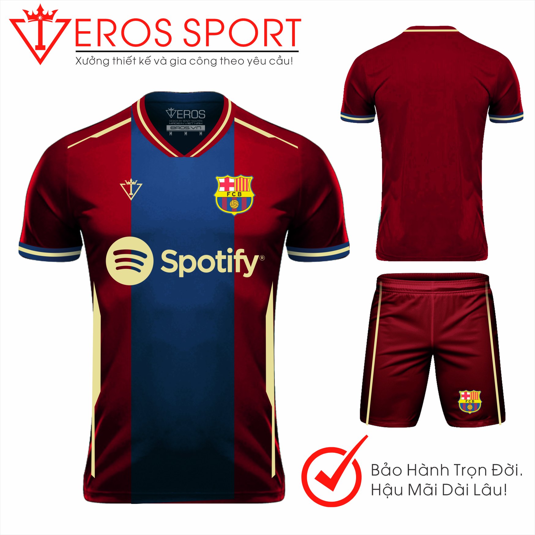 QUẦN ÁO BÓNG ĐÁ BARCELONA ĐỎ - T17