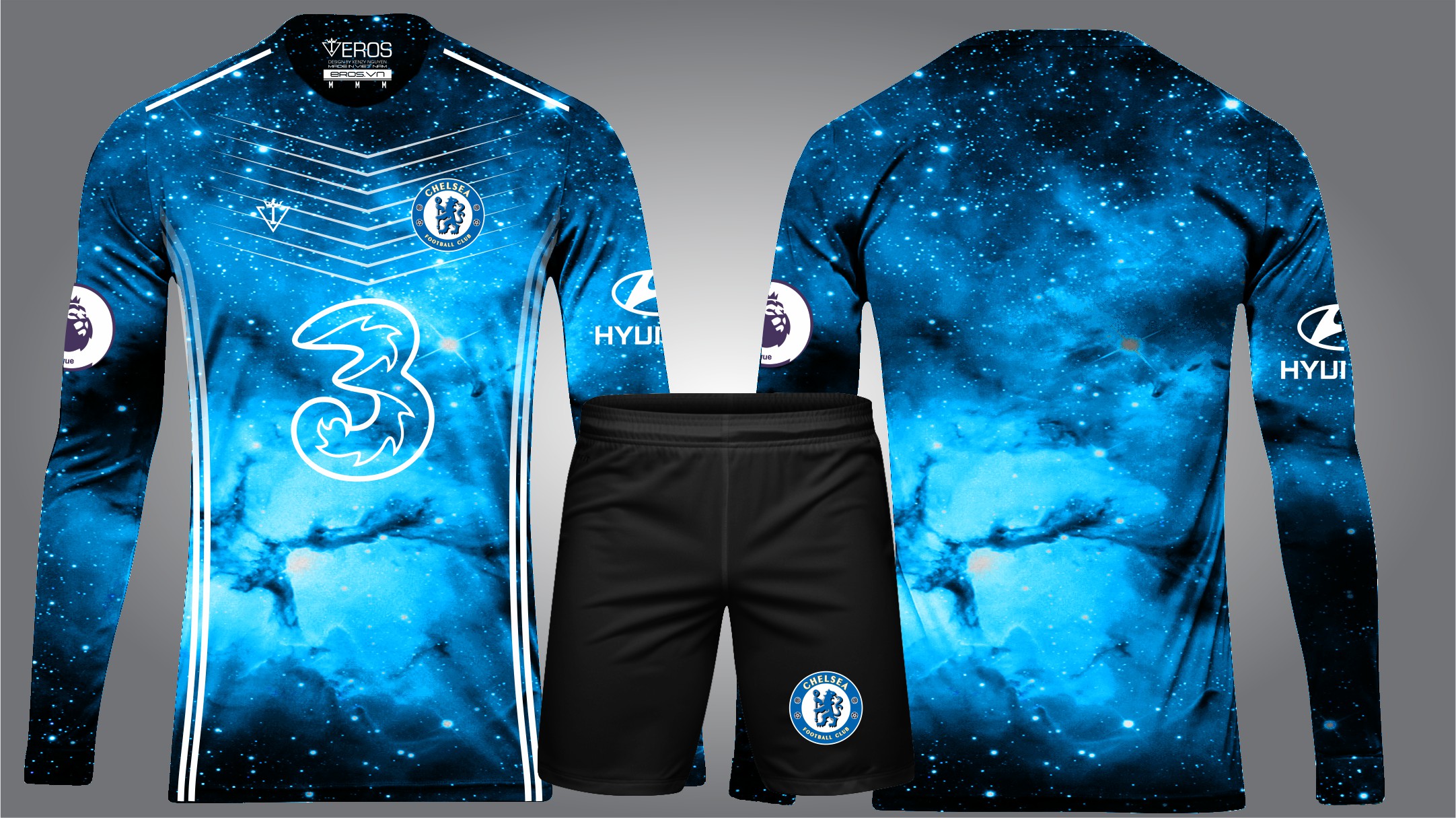 QUẦN ÁO BÓNG ĐÁ ( TAY DÀI ) CHELSEA XANH - D4