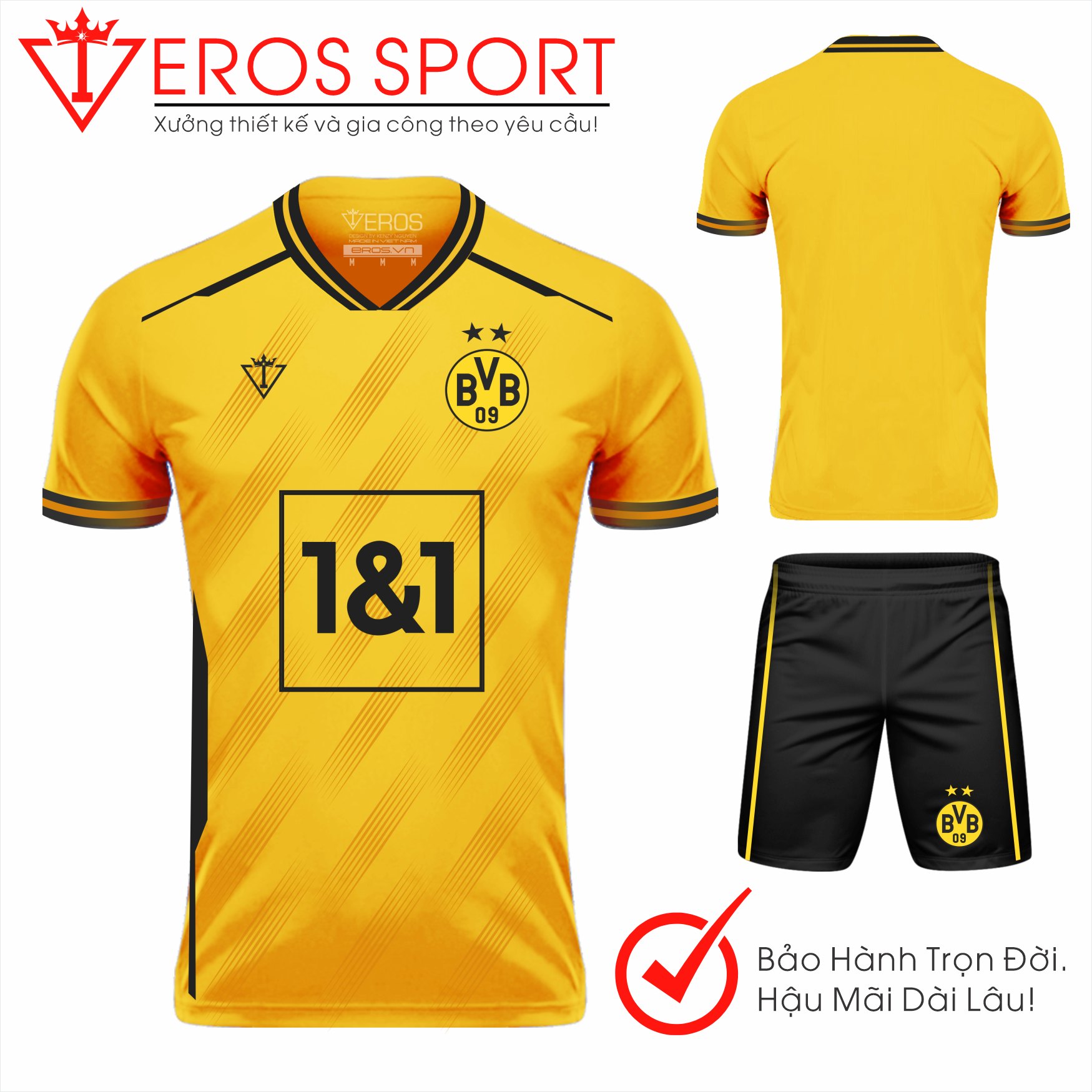 QUẦN ÁO BÓNG ĐÁ DORTMUND VÀNG - T17