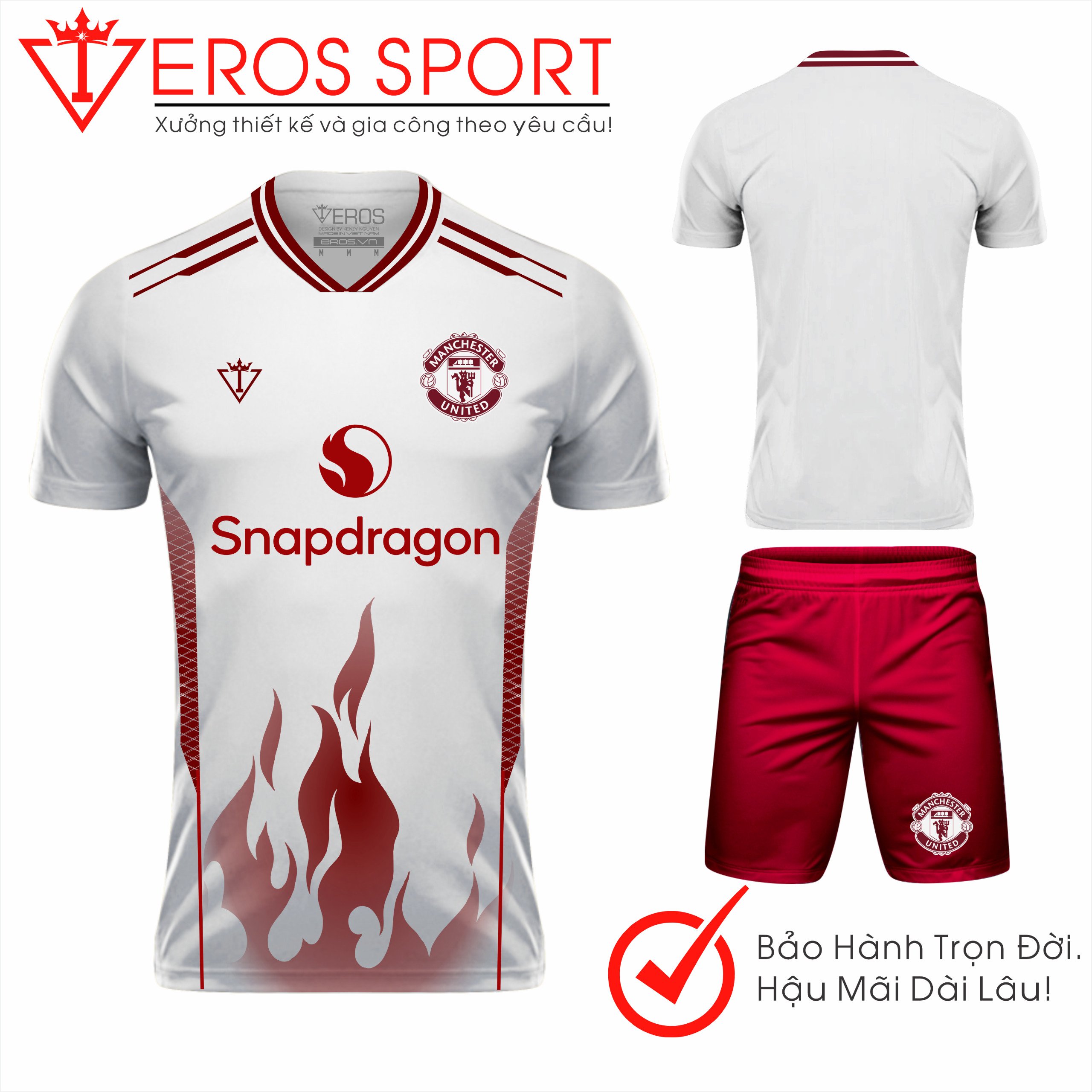 QUẦN ÁO BÓNG ĐÁ MANCHESTER UNITED TRẮNG - W8