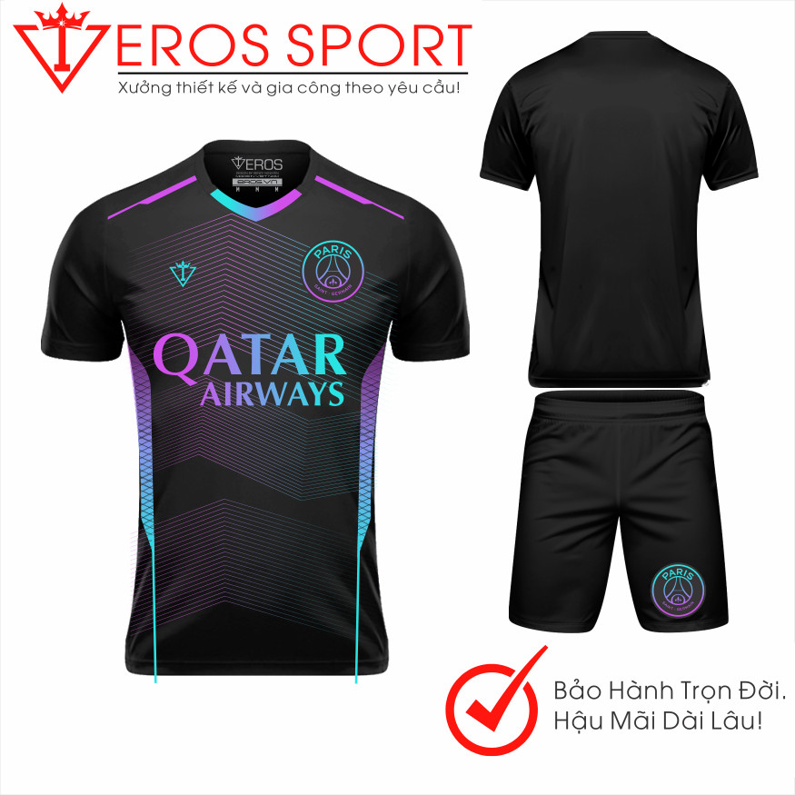 QUẦN ÁO BÓNG ĐÁ PARIS SAINT-GERMAIN ĐEN - W8