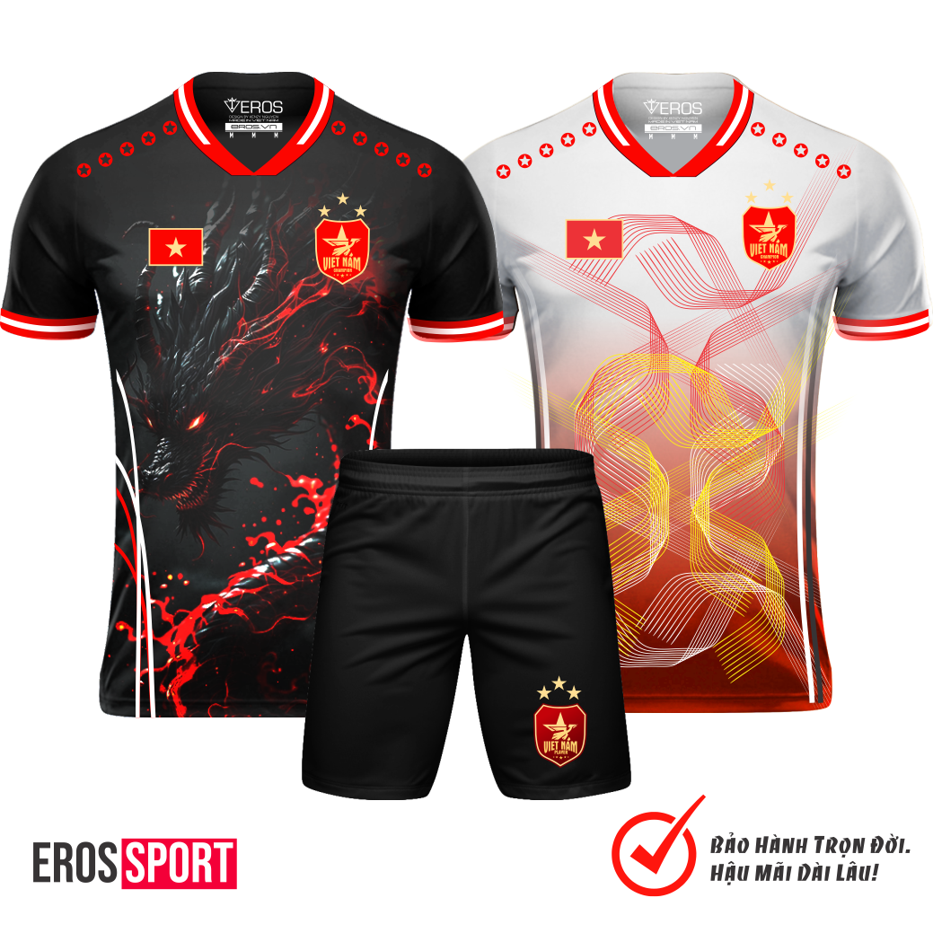 COMBO BỘ BÓNG ĐÁ VIỆT NAM RỒNG ĐEN