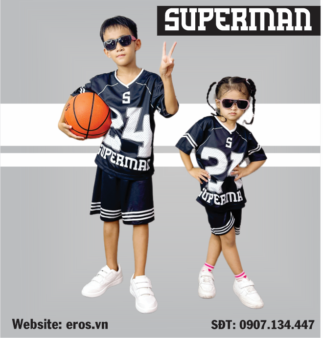 MẪU ĐỒ TRẺ EM SUPERMAN - ĐEN