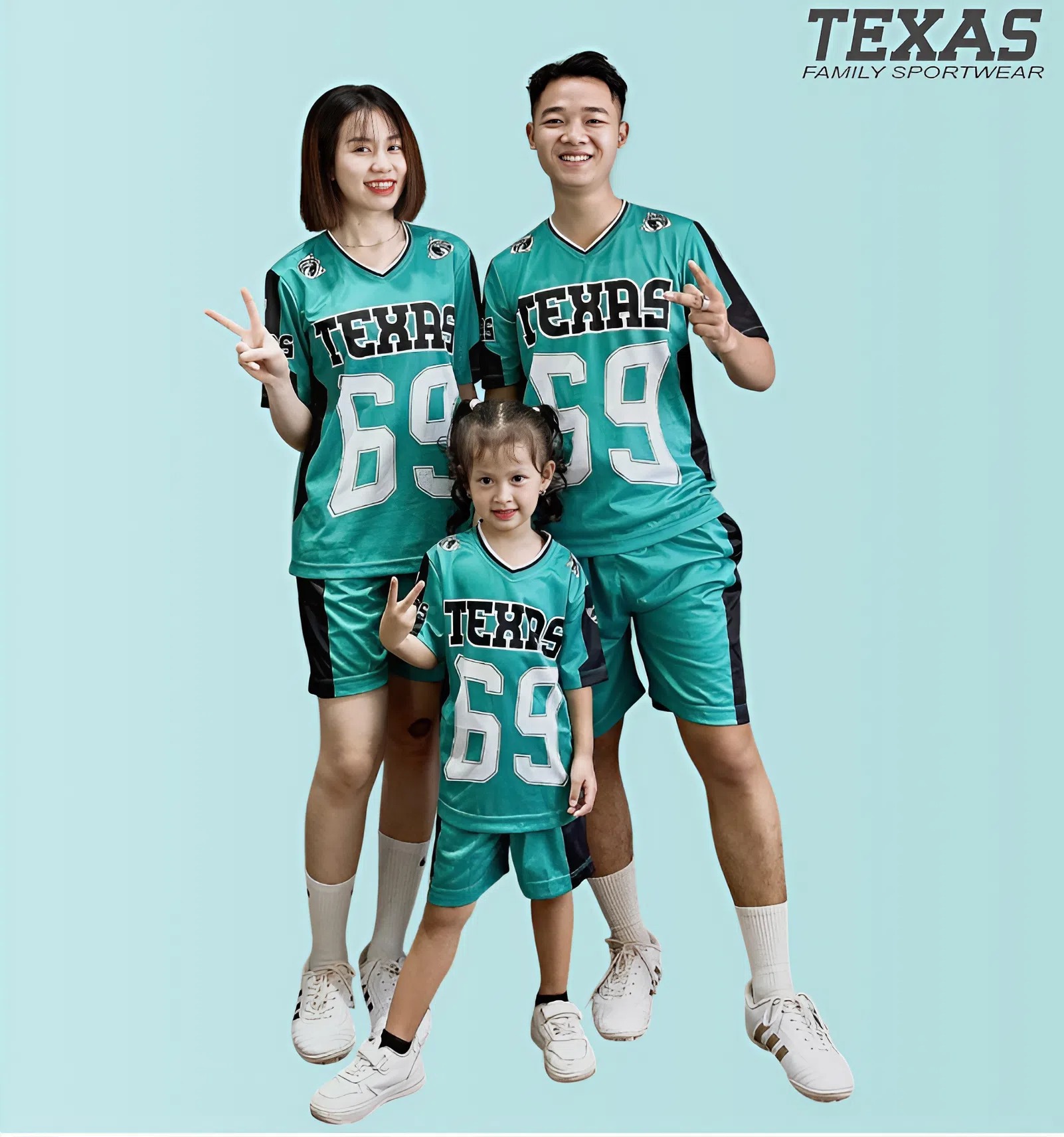 BỘ ĐỒ THỂ THAO GIA ĐÌNH- GĐ5 TEXAS XANH