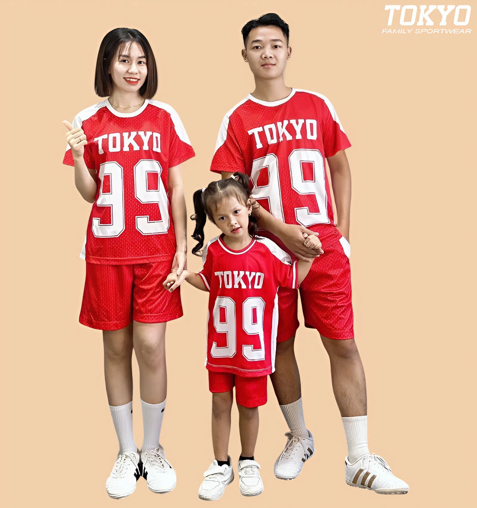 BỘ ĐỒ THỂ THAO GIA ĐÌNH-GĐ3 TOKYO ĐỎ
