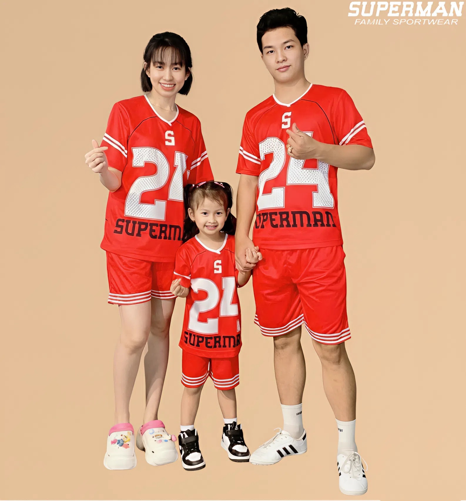 BỘ ĐỒ THỂ THAO GIA ĐÌNH-GĐ12 SUPERMAN ĐỎ