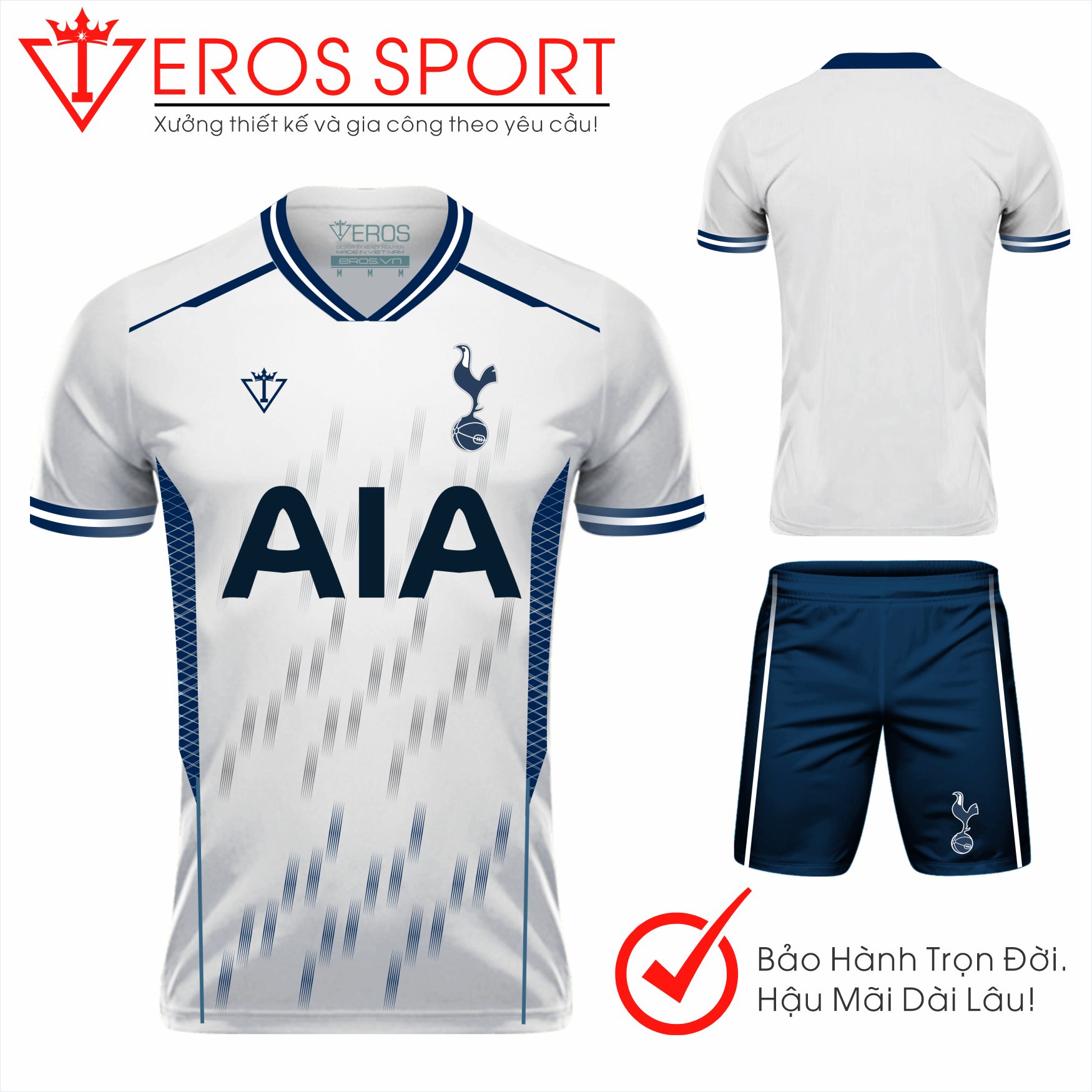 QUẦN ÁO BÓNG ĐÁ TOTTENHAM TRẮNG - T17