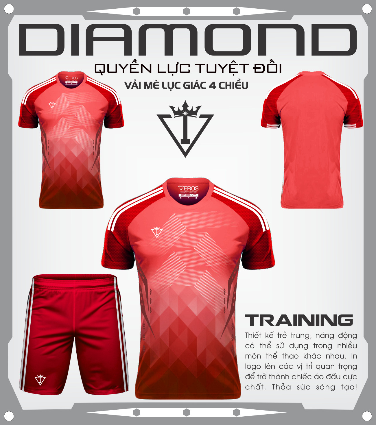 BỘ THỂ THAO EROS 2 DIAMOND - ĐỎ