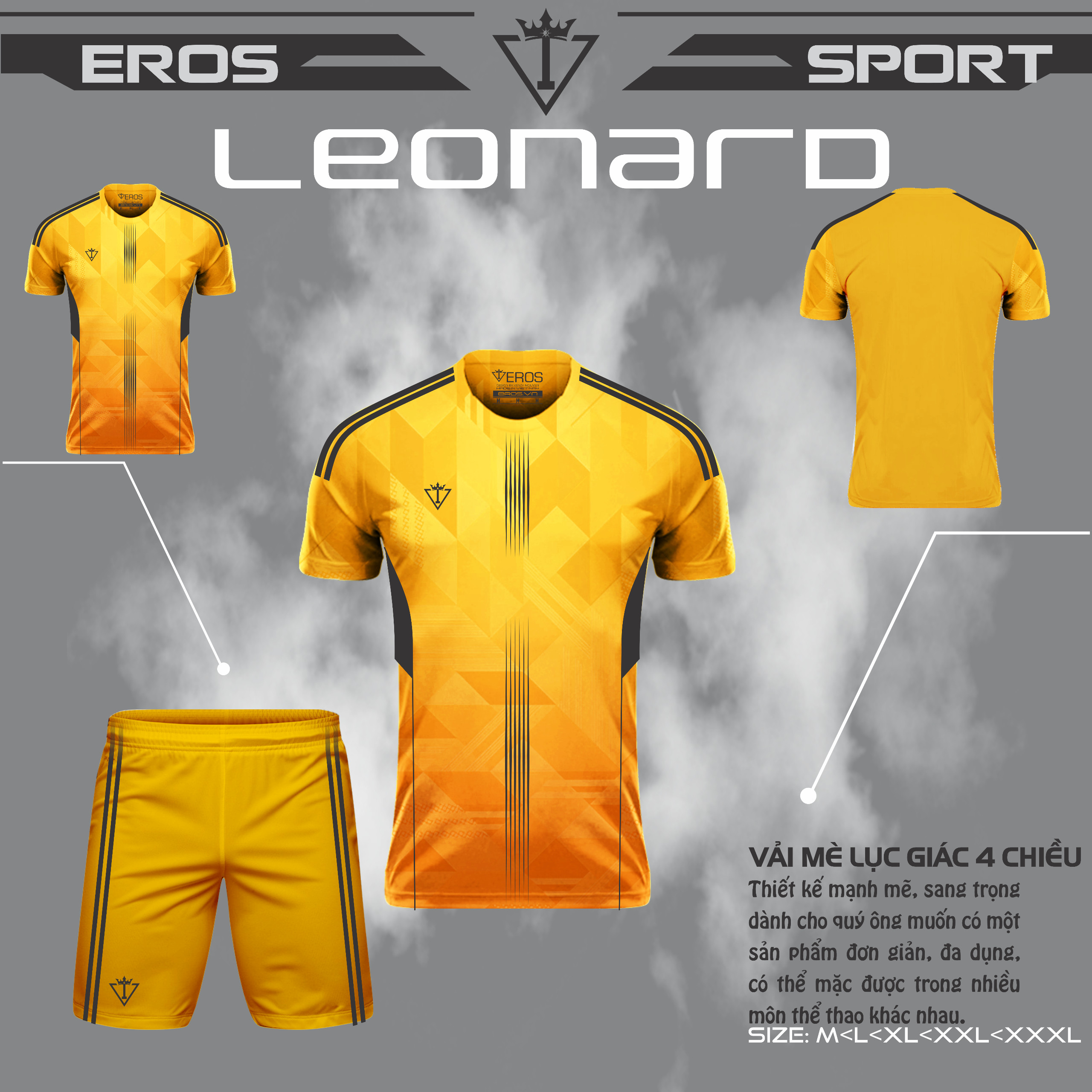 ĐỒ THỂ THAO THIẾT KẾ LEONARO -EROS 3 VÀNG