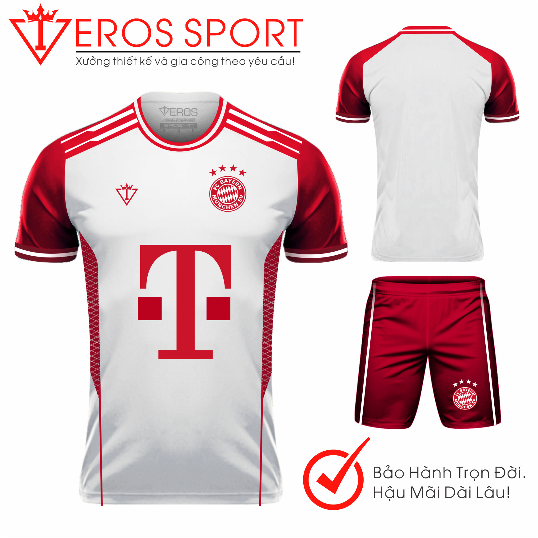 QUẦN ÁO BÓNG ĐÁ BAYERN MUNICH TRẮNG - T17